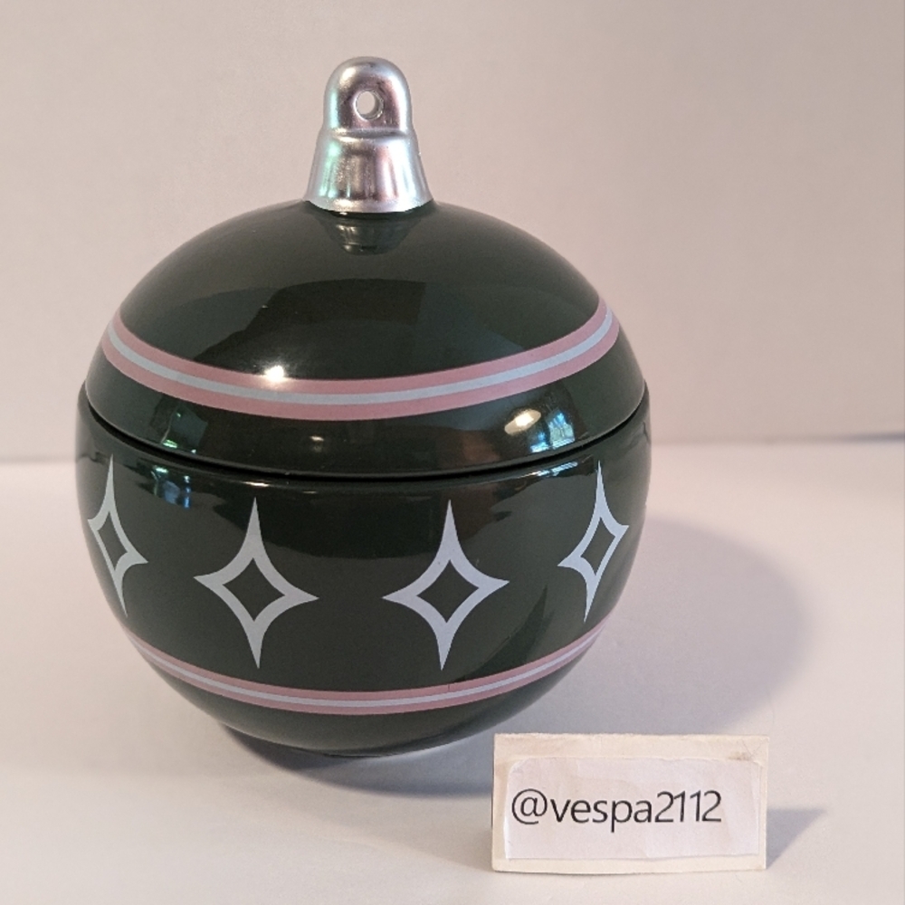 Target Bullseye Playground Ornament Green Christmas Canister Candy Cookie Jar